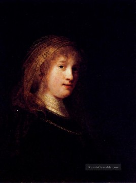 Rembrandt van Rijn Werke - Saskia Trägt Einen Schleier Porträt Rembrandt